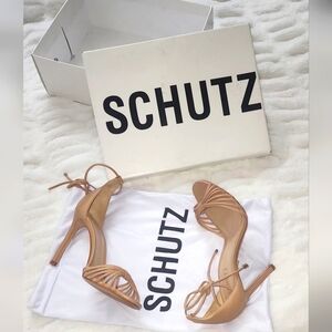 Schutz Women's Tan Strappy Heels